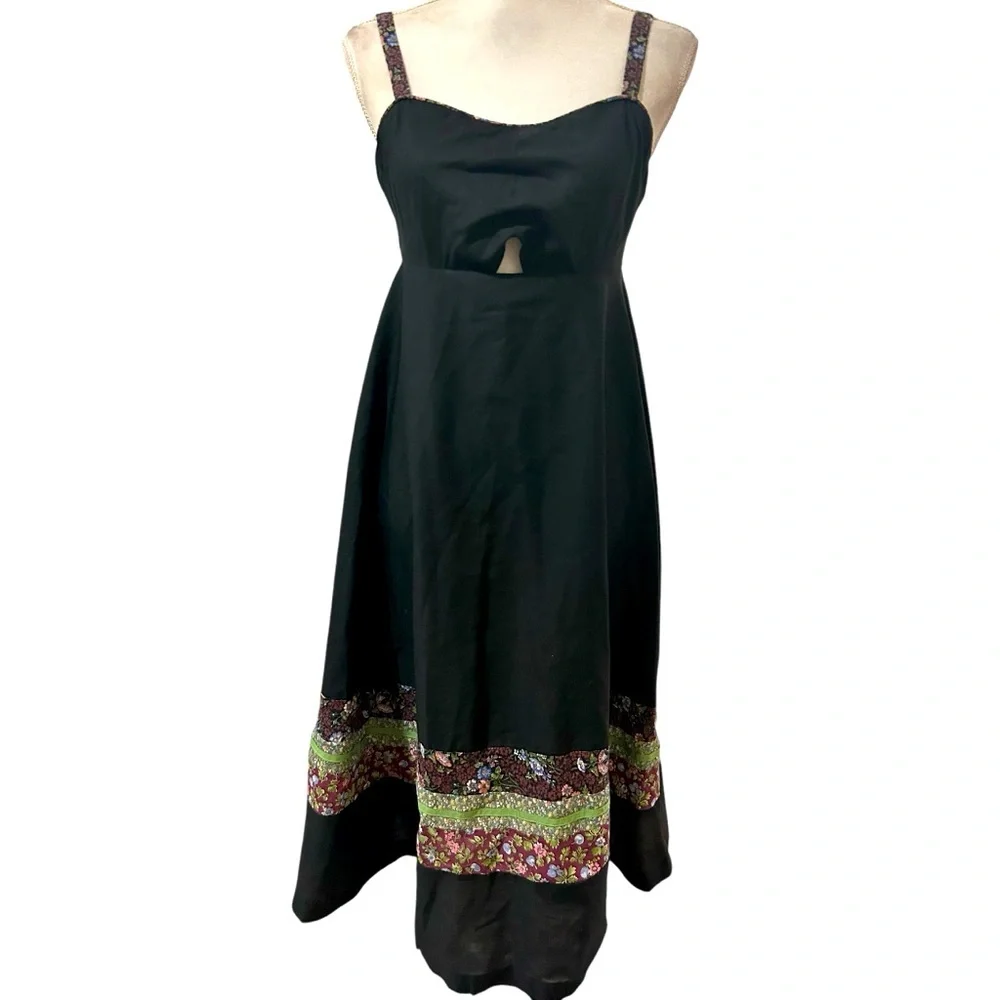 Young Edwardian by Arpeja bohemian💥1970s VTG midi black Dress size Small - Picture 2 of 9